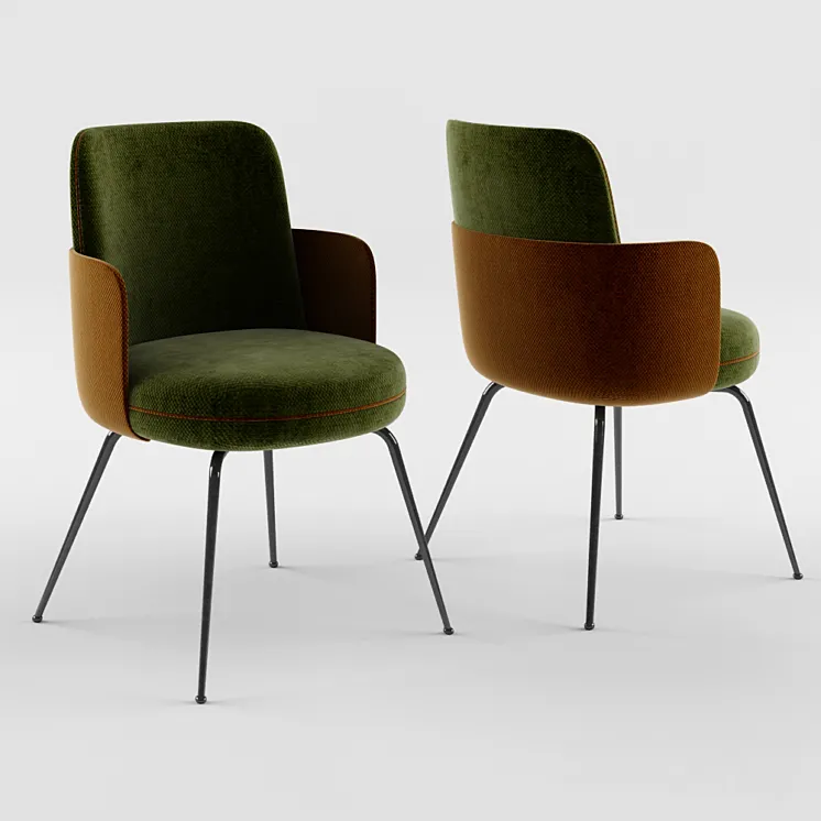 Wittmann Merwyn Chair with Armrests 3DS Max