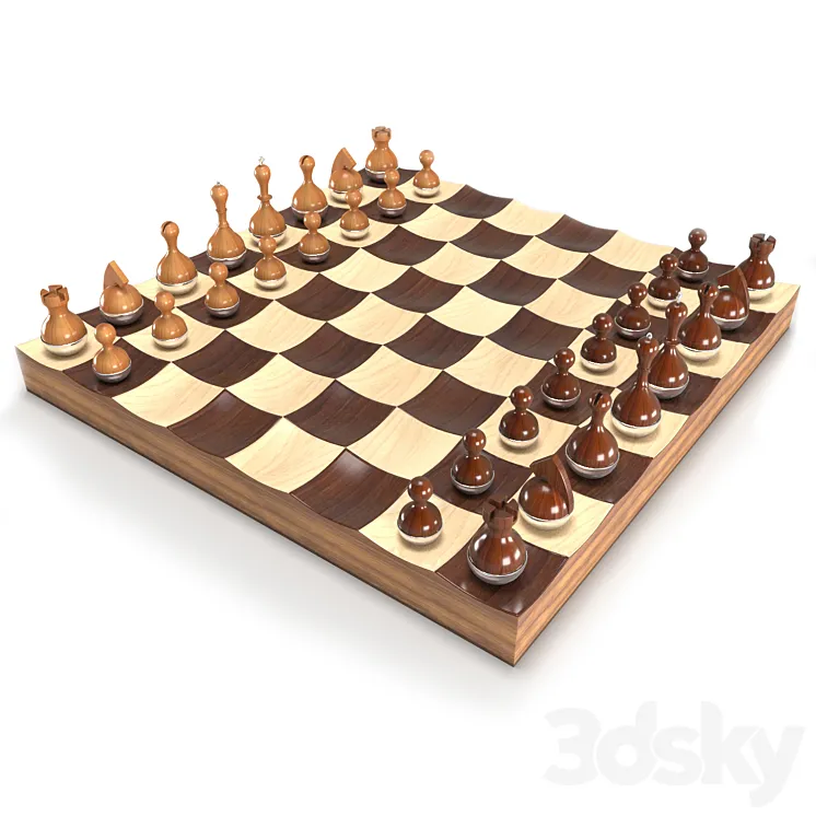 Wobble chess set 3DS Max