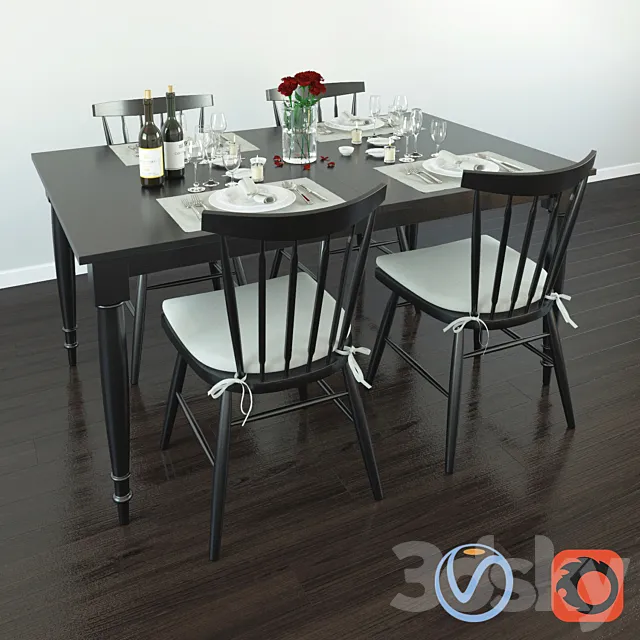 Wolcott extention dining table 3DSMax File