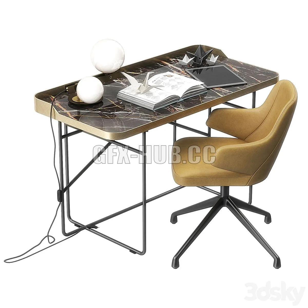 Wolf Keramik desk by Cattelan Italia 3dsMax Model