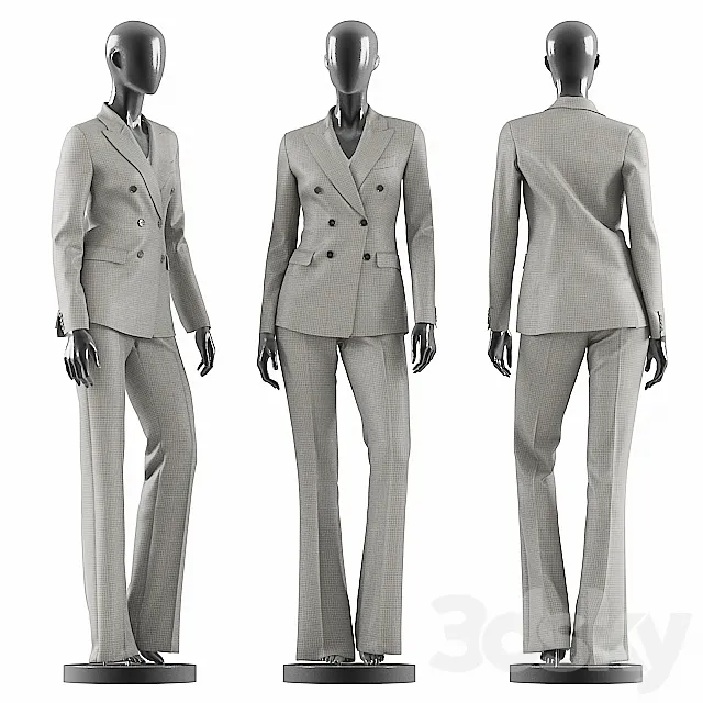 Woman Gray Suit 3ds Max