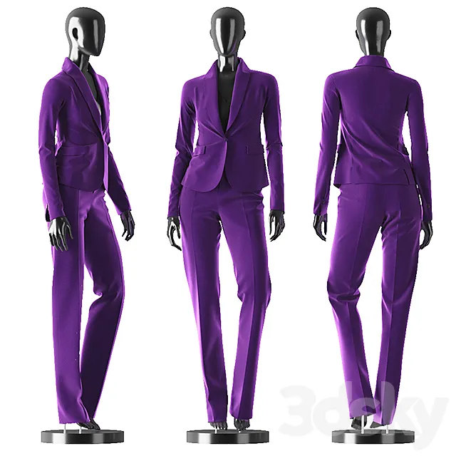 Woman Purple Suit 3DS Max Model