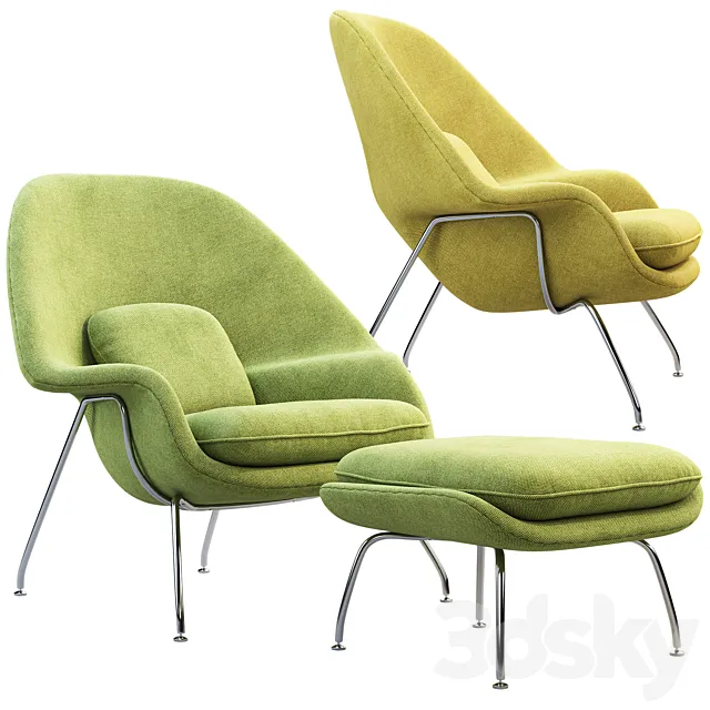 Womb Chair and Ottoman 3ds Max