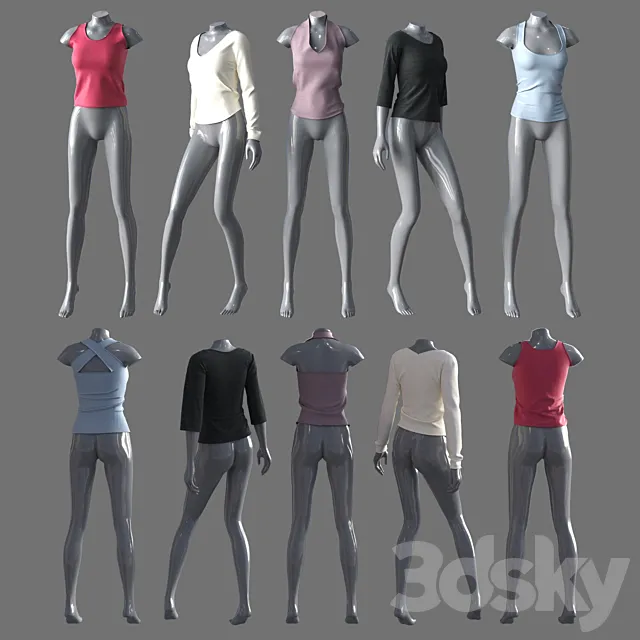 Women’s clothing with mannequins 4 3ds Max