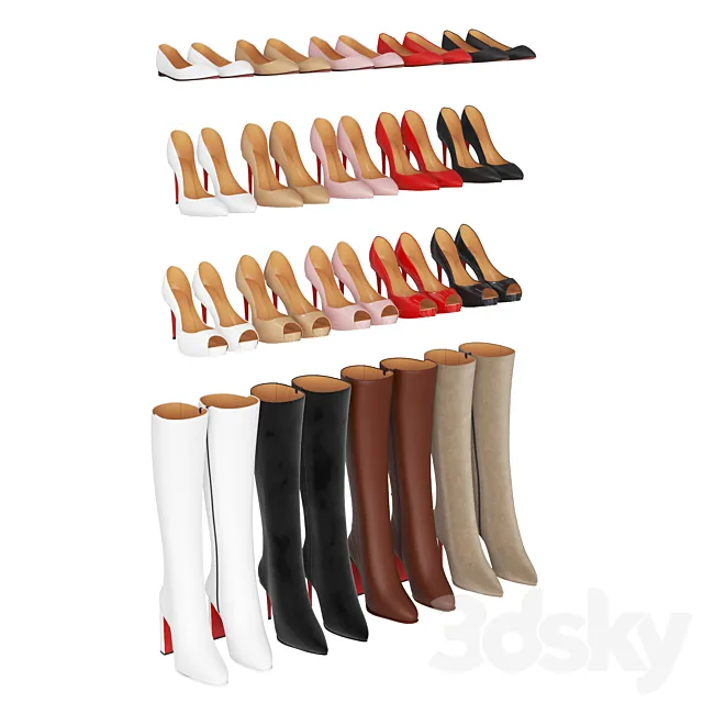 Womens shoes wardrobe 3ds Max