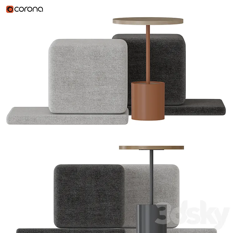 Woo Furniture | Coffee table set 3DS Max