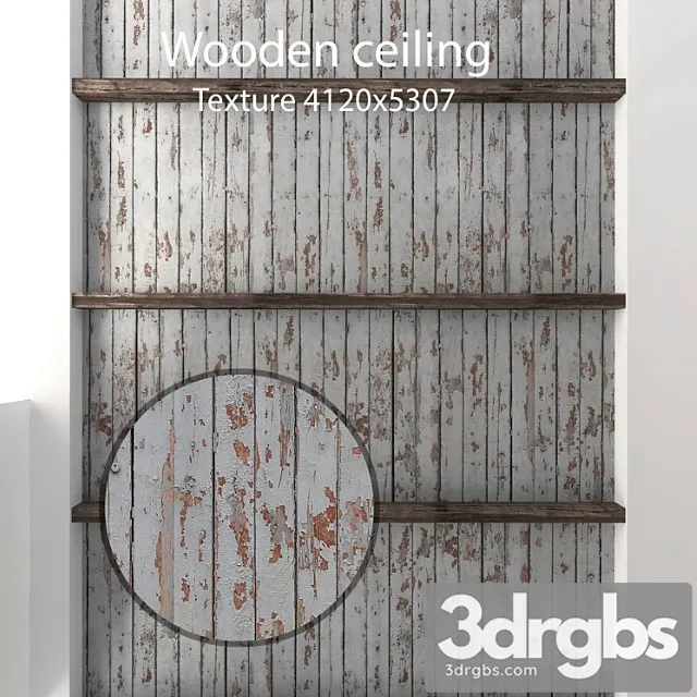 Wood  124 Wooden ceiling with beams 16 3dsmax Download