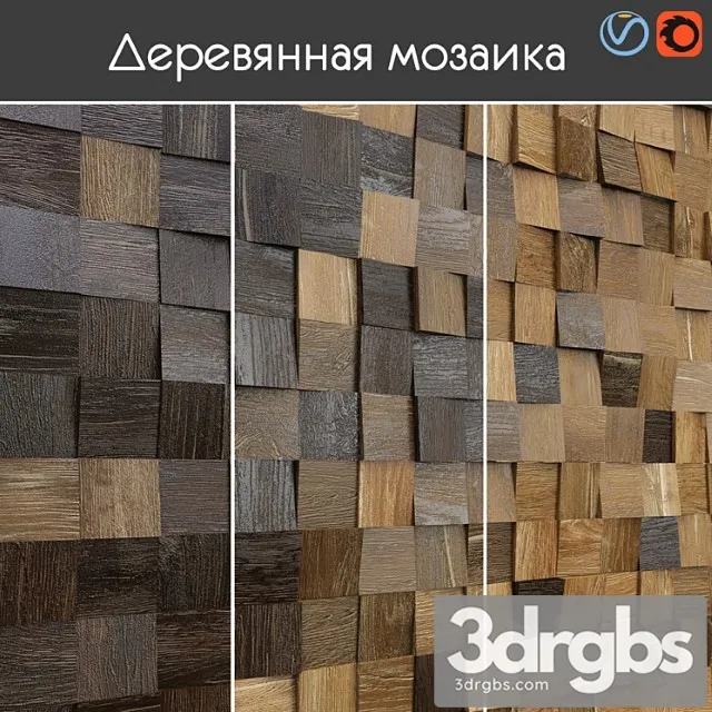 Wood  132 Wooden mosaic 003 3dsmax Download