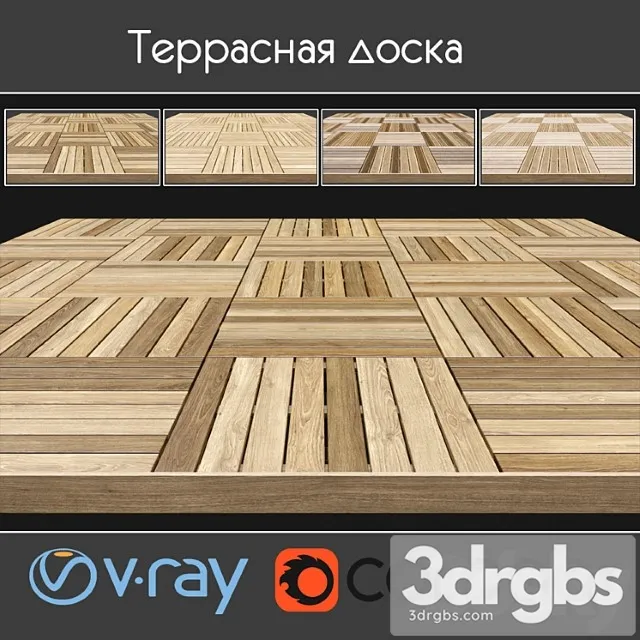 Wood  28 Decking on screw supports 11 3dsmax Download