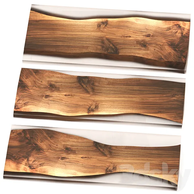 Wood and epoxy slabs. 3DS Max Model