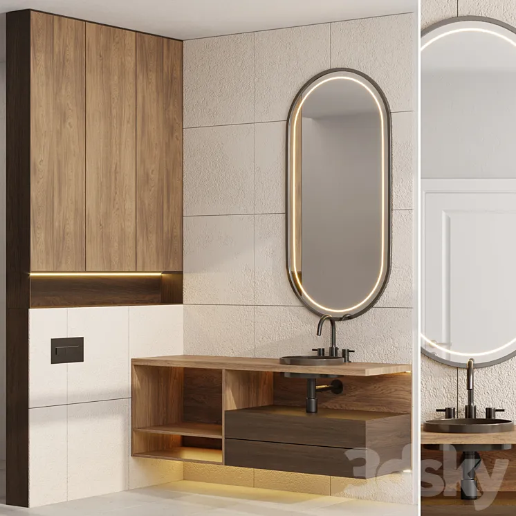 wood Bathroom furniture by Fauset Omnires Y set 18 3DS Max