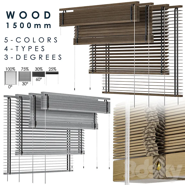 Wood Blind 1500mm 3DS Max