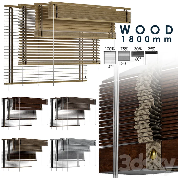 Wood Blind 1800 in 45mm 3DS Max Model