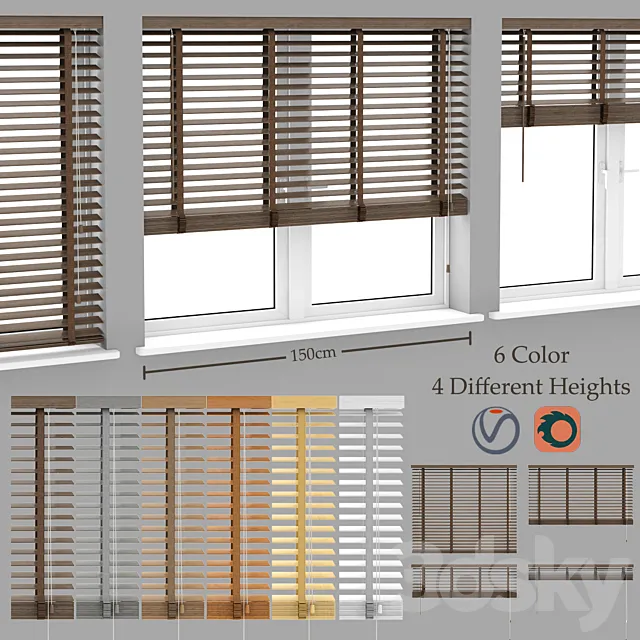 Wood blinds venetian 3ds Max