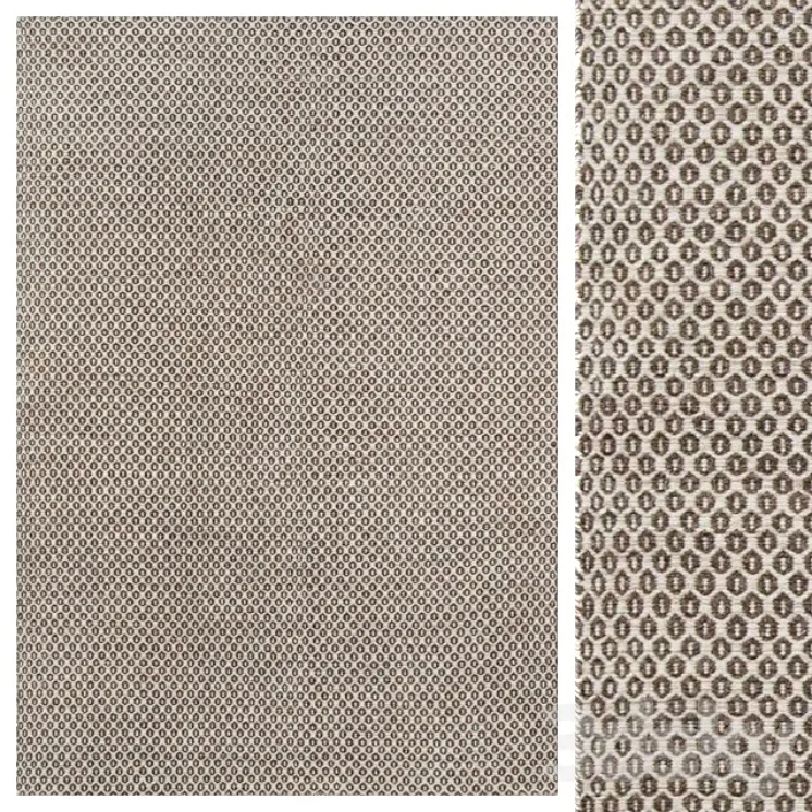 Wood Brown \/ Chiffon White Flat Weave Rug 3DS Max