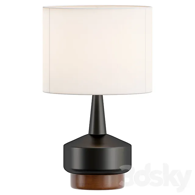Wood & Ceramic Table Lamp 3DSMax File