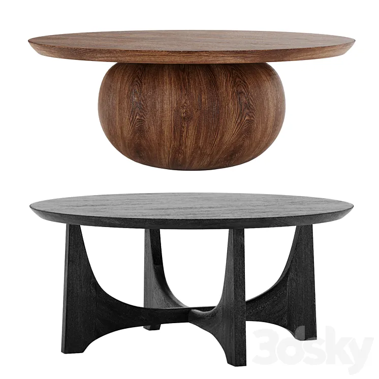 Wood Coffee Table West Elm 3DS Max Model