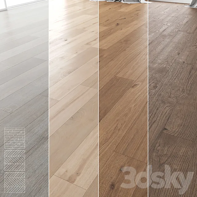 Wood Floor Set 04 3DS Max Model