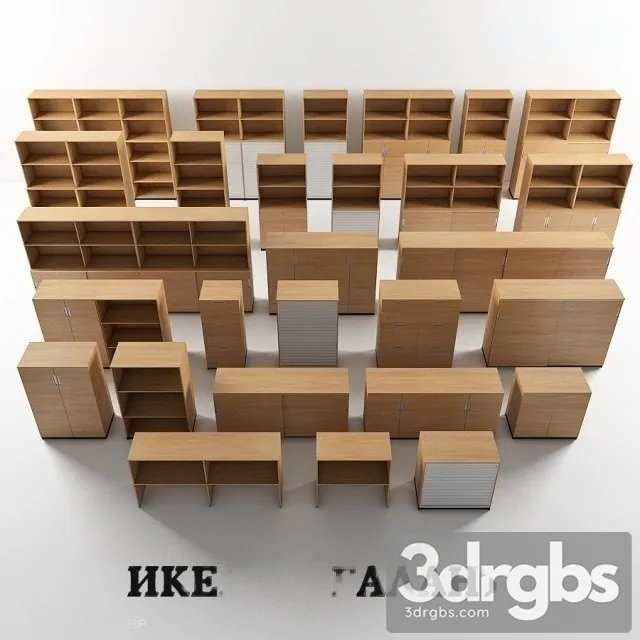 Wood Office Cabinet Set 3dsmax Download