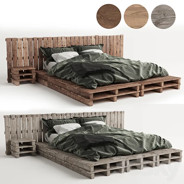 Wood pallet bed 3DSMax File