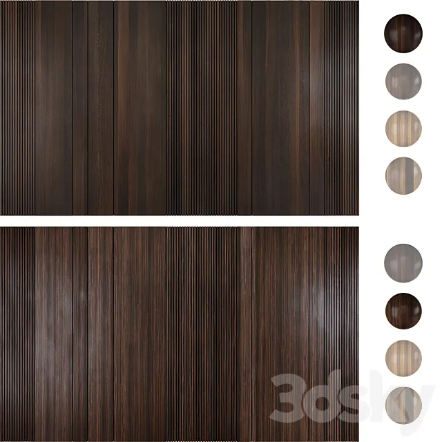 Wood panel set 1 3DSMax File
