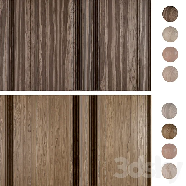 Wood panel set 3 3ds Max