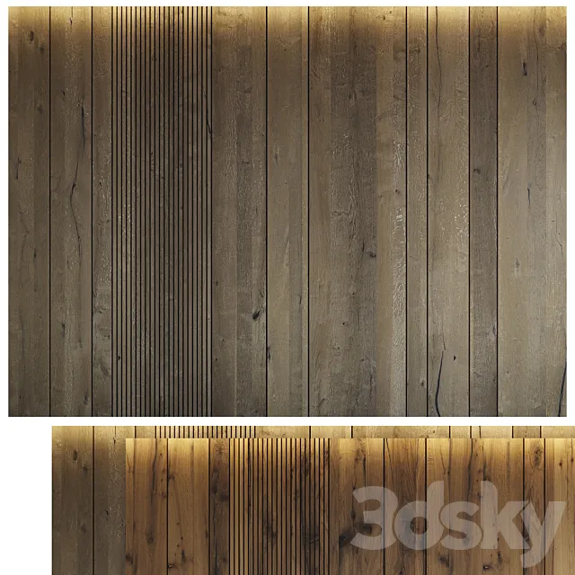 Wood panel set 6 3ds Max