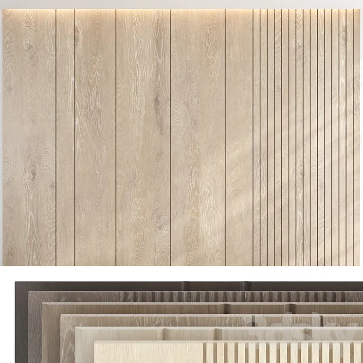 Wood panel set v01 3DS Max Model