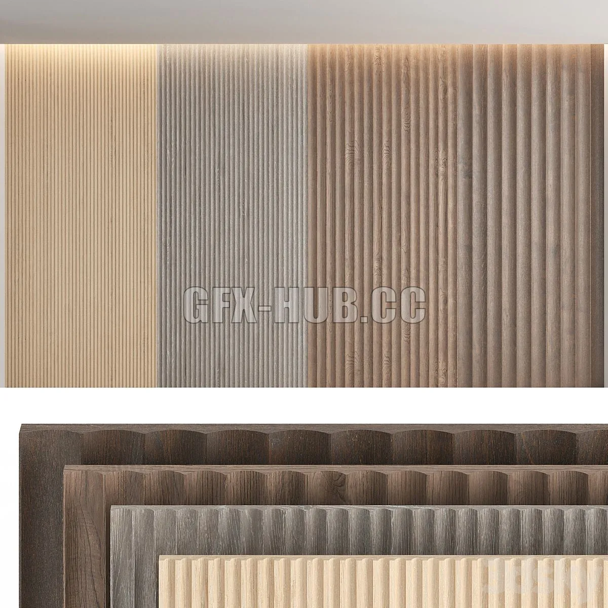 Wood panels set 7 3dsMax Model