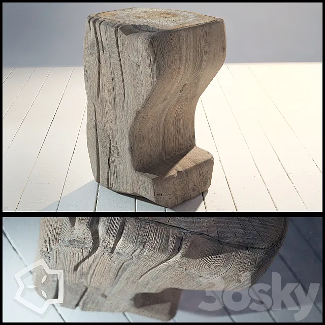 Wood pouf by me 3DSMax File