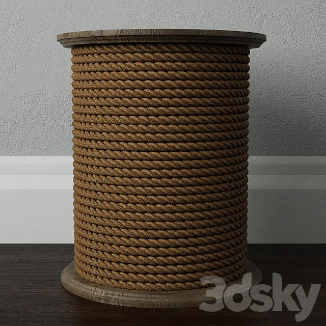Wood Rope Table 3ds Max