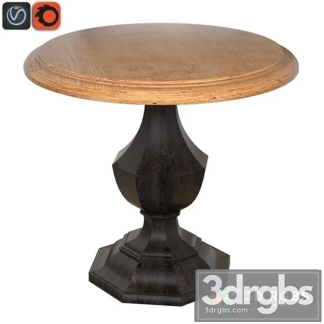 Wood Round Accent Table 3dsmax Download