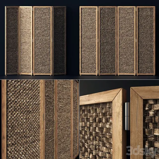 Wood screen decor n1 Wooden screen 3dsMax Model