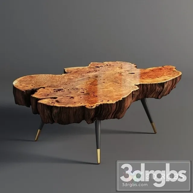 Wood Slab Coffee Table 3dsmax Download