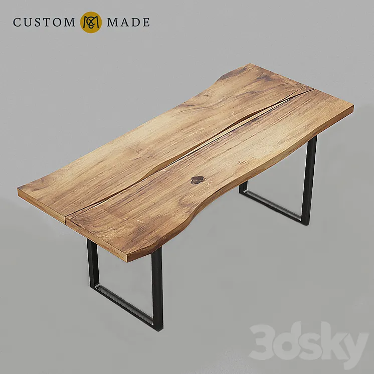 Wood Slab Table 3DS Max