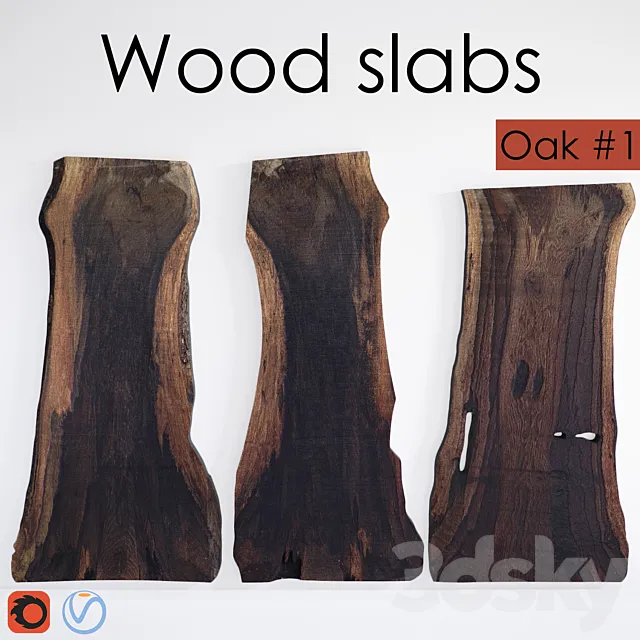 Wood slabs 3 3ds Max