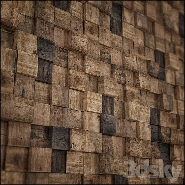 wood square aged 3DS Max