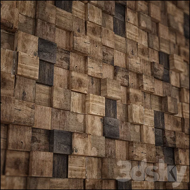 wood square aged 3DSMax File