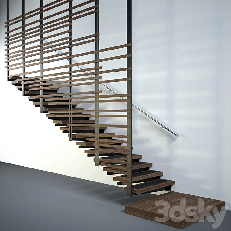 WOOD STAIR 3DS Max