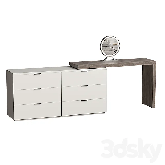 Wood Standing Vanity Dressing Table 3dsMax Model