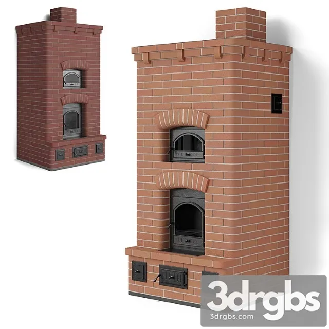 Wood Stove Fireplace Stove Brick With Bread Chamber 3dsmax Download