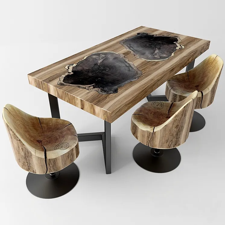 Wood table 3DS Max