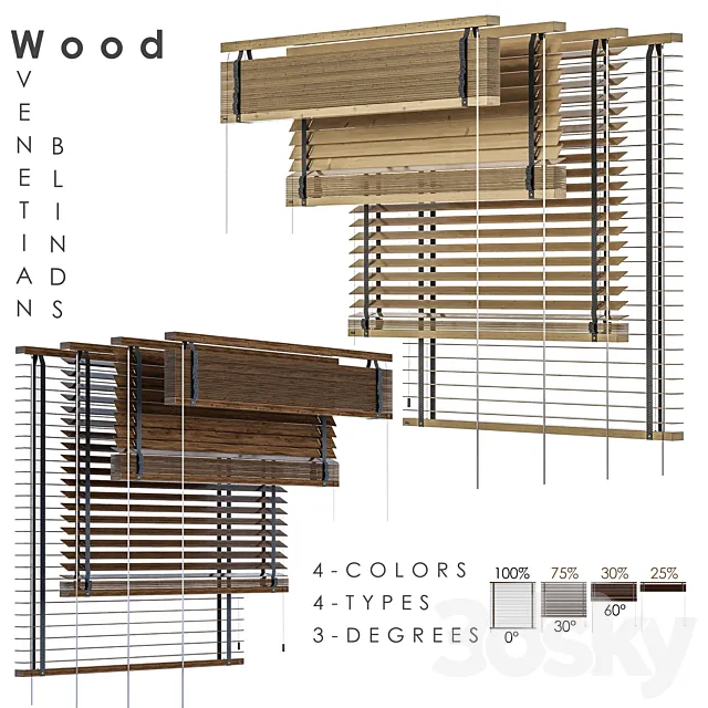 WOOD Venetian Blind 1150 in 45 mm 3ds Max