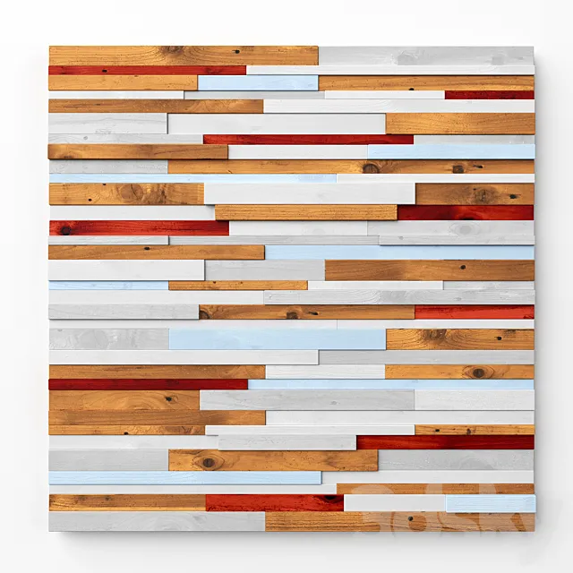 Wood wall art 3ds Max