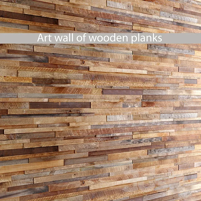 wood wall art. wall decor. wood panel. slats. boards. wood mosaic 3DSMax File