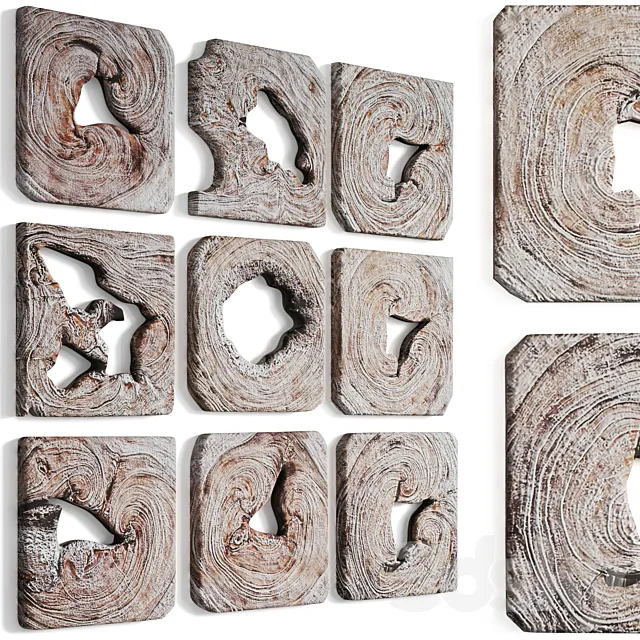 Wood wall decor by Birch Lane 3ds Max