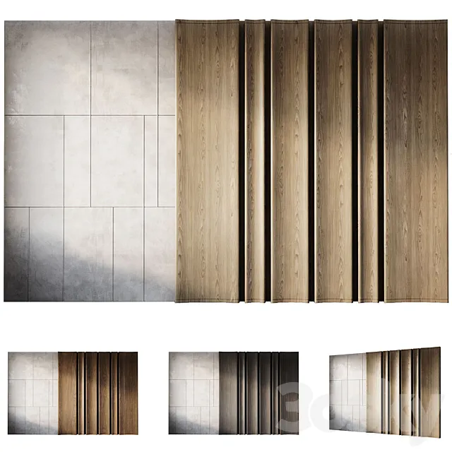 Wood Wall Panels 3 3DS Max Model