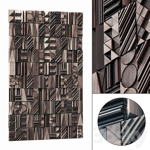 Wood wallcovering decor n1 _ Wood wallcovering # 1 3ds Max