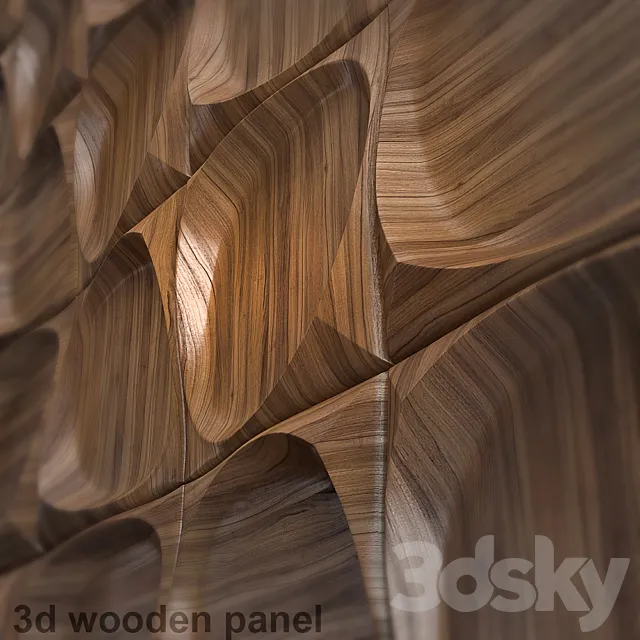 wooden 3d panel 2 3DSMax File