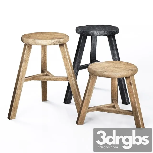 Wooden accent stool 01